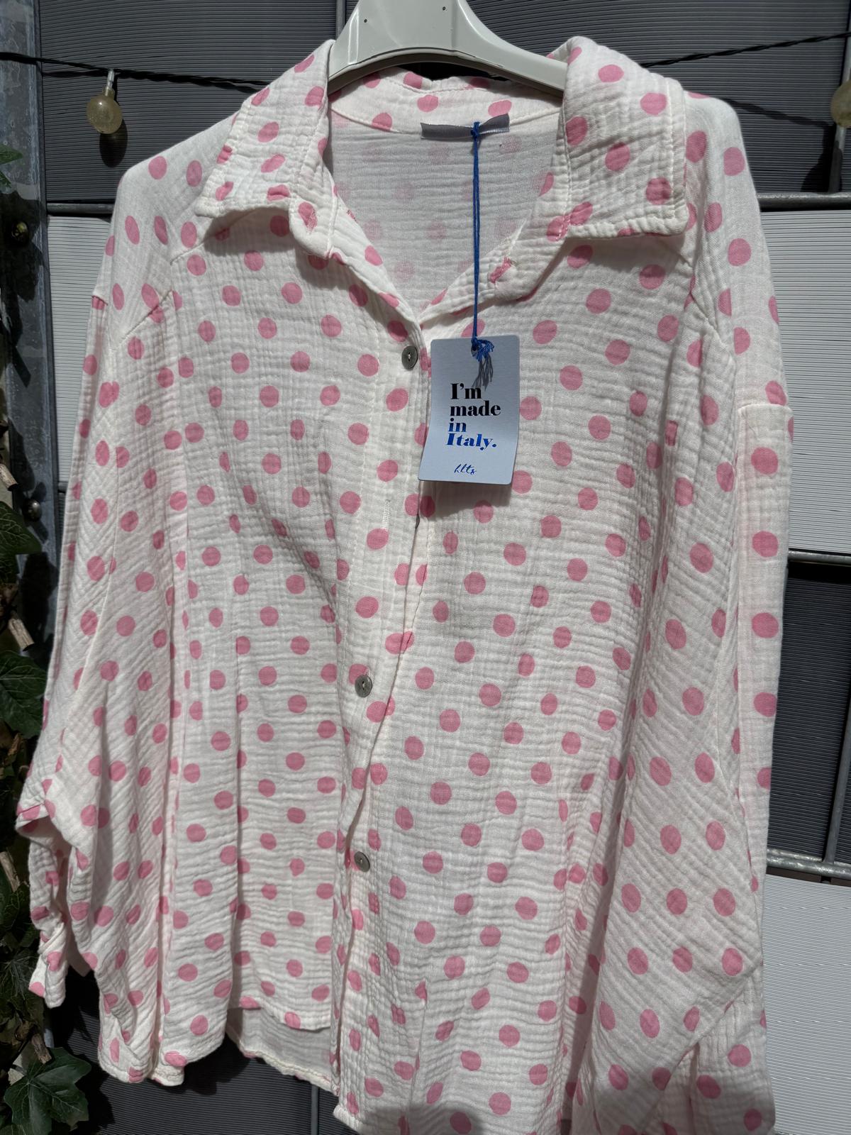 Musselinbluse Polka Dots
